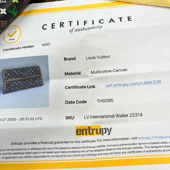 Louis Vuitton Multi -Color International Wallet - Good Vintage Condition COA - Picture 3 of 10